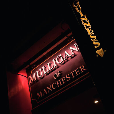 Guinness signage at Mulligans venue